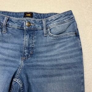 Lee Jeans Womens 6S Blue Straight Leg Mid Rise Stretch Denim Casual 112359299